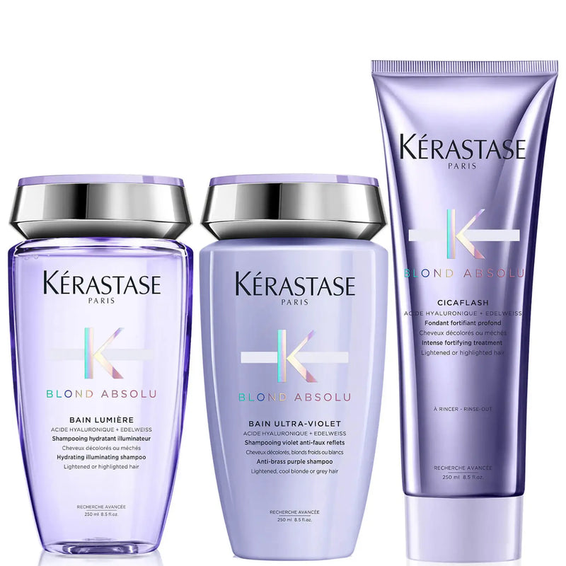 Kérastase Blond Absolu Shine, Strength and Neutralising Ultimate Trio Bundle Gift Set