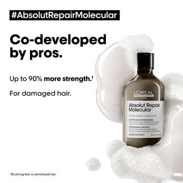 L'Oréal Professionnel Serie Expert Absolut Repair Molecular Shampoo, Rinse-off Serum and Mask Routine Gift Set Bundle Pack Trio For Damaged Hair