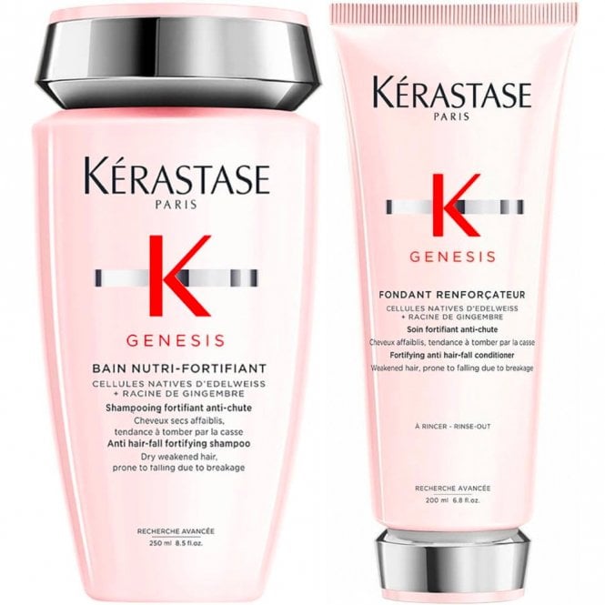 Kerastase Genesis Bain Nutri-Fortifiant Anti Hair-Loss Fortifying Shampoo 250ml & Fortifying Conditioner 200ml Twin
